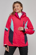 Купить Горнолыжная куртка женская зимняя розового цвета 2201-1R, фото 3