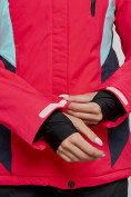 Купить Горнолыжная куртка женская зимняя розового цвета 2201-1R, фото 5