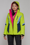 Купить Горнолыжная куртка женская зимняя салатового цвета 2201-1Sl