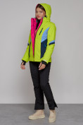 Купить Горнолыжная куртка женская зимняя салатового цвета 2201-1Sl, фото 13