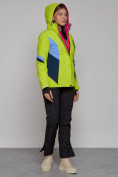 Купить Горнолыжная куртка женская зимняя салатового цвета 2201-1Sl, фото 14