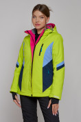 Купить Горнолыжная куртка женская зимняя салатового цвета 2201-1Sl, фото 2