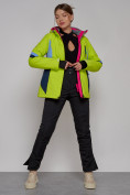 Купить Горнолыжная куртка женская зимняя салатового цвета 2201-1Sl, фото 8