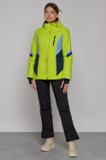 Купить Горнолыжная куртка женская зимняя салатового цвета 2201-1Sl, фото 9