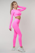 Купить Костюм для фитнеса розового цвета 22091R, фото 5