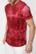 Купить Мужская футболка варенка бордового цвета 221005Bo, фото 2