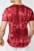 Купить Мужская футболка варенка бордового цвета 221005Bo, фото 3