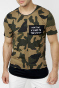 Купить Мужская футболка с принтом камуфляж цвета 221083Kf
