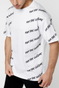 Купить Мужская футболка с надписью белого цвета 221085Bl, фото 2