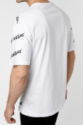 Купить Мужская футболка с надписью белого цвета 221085Bl, фото 3