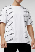 Купить Мужская футболка с надписью белого цвета 221085Bl, фото 4