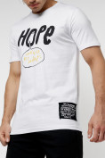 Купить Мужская футболка с надписью белого цвета 221109Bl