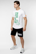 Купить Мужская футболка с надписью белого цвета 221146Bl, фото 6