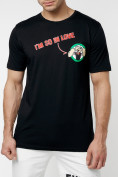 Купить Мужская футболка с принтом черного цвета 221168Ch, фото 3