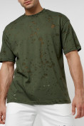 Купить Однотонная футболка цвета хаки 221404Kh, фото 6