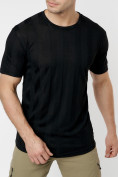 Купить Однотонная футболка черного цвета 221411Ch, фото 2