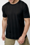 Купить Однотонная футболка черного цвета 221411Ch, фото 4