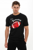Купить Мужские футболки с принтом черного цвета 221414Ch, фото 2