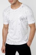Купить Мужская футболка с надписью  белого цвета 221485Bl, фото 4