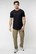 Купить Мужская футболка однотонная черного цвета 221487Ch, фото 3