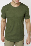 Купить Мужская футболка однотонная хаки цвета 221487Kh