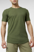 Купить Мужская футболка однотонная хаки цвета 221487Kh, фото 2