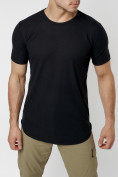 Купить Мужская футболка однотонная черного цвета 221487Ch