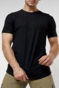 Купить Мужская футболка однотонная черного цвета 221487Ch, фото 6