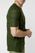 Купить Мужская футболка однотонная хаки цвета 221488Kh, фото 2