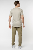 Купить Мужская футболка в сетку бежевого цвета 221490B, фото 5