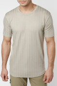 Купить Мужская футболка в сетку бежевого цвета 221490B, фото 6