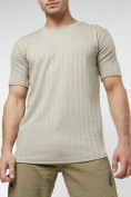 Купить Мужская футболка в сетку бежевого цвета 221490B, фото 7
