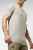 Купить Мужская футболка в сетку бежевого цвета 221490B, фото 8