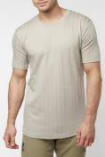 Купить Мужская футболка в сетку бежевого цвета 221490B