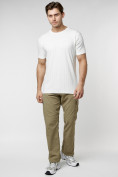Купить Мужская футболка в сетку белого цвета 221490Bl