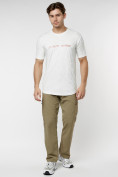 Купить Мужская футболка с надписью белого цвета 222006Bl, фото 3