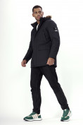 Купить Парка мужская зимняя с мехом черного цвета 22205Ch, фото 12