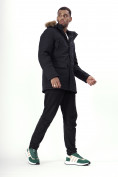 Купить Парка мужская зимняя с мехом черного цвета 22205Ch, фото 13