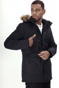 Купить Парка мужская зимняя с мехом черного цвета 22205Ch, фото 17