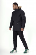 Купить Парка мужская зимняя с мехом черного цвета 22205Ch, фото 2
