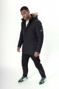 Купить Парка мужская зимняя с мехом черного цвета 22205Ch, фото 20