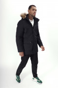 Купить Парка мужская зимняя с мехом черного цвета 22205Ch, фото 21