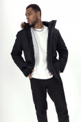 Купить Парка мужская зимняя с мехом черного цвета 22205Ch, фото 24