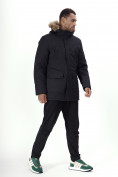 Купить Парка мужская зимняя с мехом черного цвета 22205Ch, фото 3