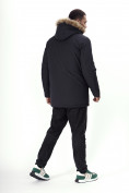 Купить Парка мужская зимняя с мехом черного цвета 22205Ch, фото 4