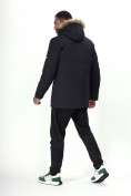 Купить Парка мужская зимняя с мехом черного цвета 22205Ch, фото 5