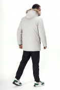 Купить Парка мужская зимняя с мехом светло-серого цвета 22205SS, фото 4