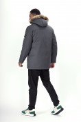 Купить Парка мужская зимняя с мехом темно-серого цвета 22205TC, фото 5
