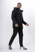Купить Парка мужская зимняя с мехом темно-синего цвета 22205TS, фото 2