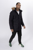 Купить Парка мужская зимняя с мехом темно-синего цвета 22205TS, фото 5